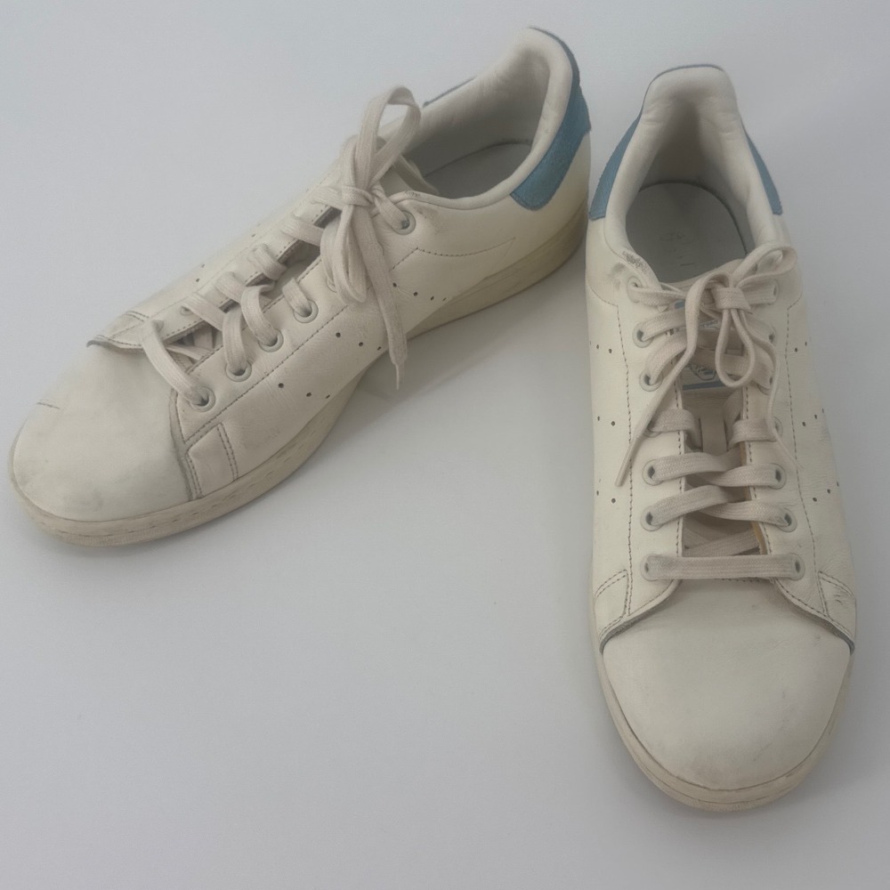 Adidas Stan Smith Mens Sneakers Size 12 White Blue Suede HQ6813